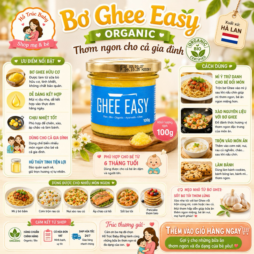 BƠ GHEE HỮU CƠ ĐỨC BƠ NHẠT