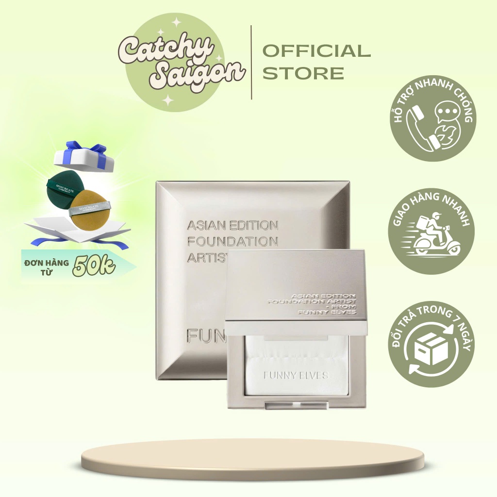 [FUNNY ELVES] Phấn Phủ Nén FUNNY ELVES Kim Cương Seamless Translucent Powder
