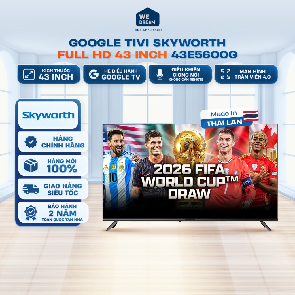 Smart Tivi Skyworth 43E5600G 43 Inch FHD Google TV - Hàng Chính Hãng