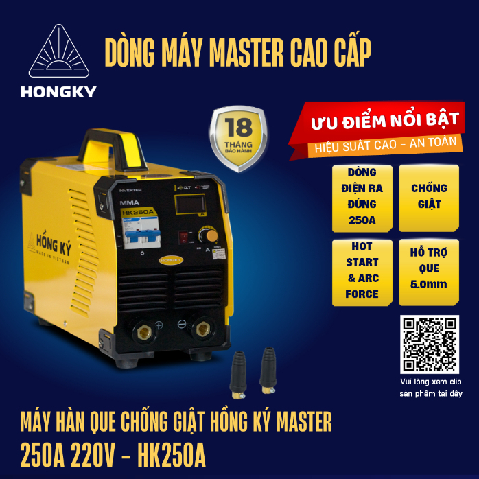 [Hỏa tốc] Máy hàn que 220V Hồng Ký - HK250A