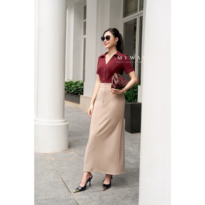 Chân Váy Dáng A Nữ MY WAY Công Sở Dáng Dài Tôn Dáng 6mcob1276