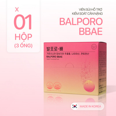 Hộp viên sủi Balporo BBae, nhập khẩu Hàn Quốc, hỗ trợ kiểm soát cân nặng, cải thiện vóc dáng