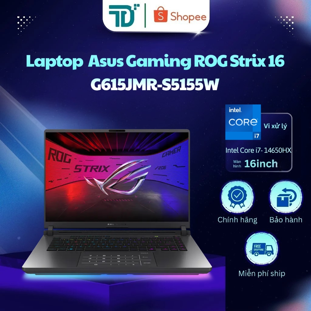 Laptop Asus Gaming ROG Strix 16 G615JMR-S5155W i7-14650HX/AI/32GB/1TB/16"/RTX5060 8GB - Laptop New