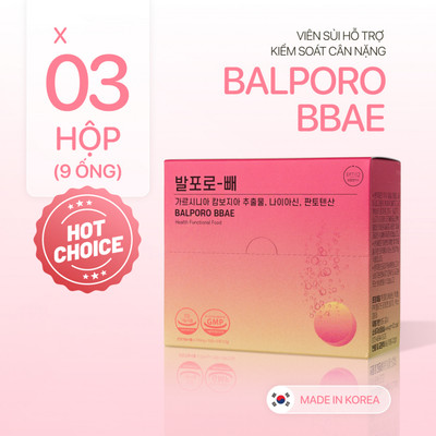 Combo 3 hộp viên sủi Balporo BBae, nhập khẩu Hàn Quốc, hỗ trợ kiểm soát cân nặng, cải thiện vóc dáng