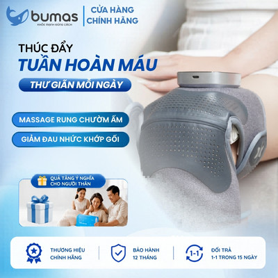 [Set Quà] Máy Massage Đầu Gối BUMAS M6 Pro - Chườm Nóng, Massage 3 Chế Độ, Phù Hợp Người Cao Tuổi
