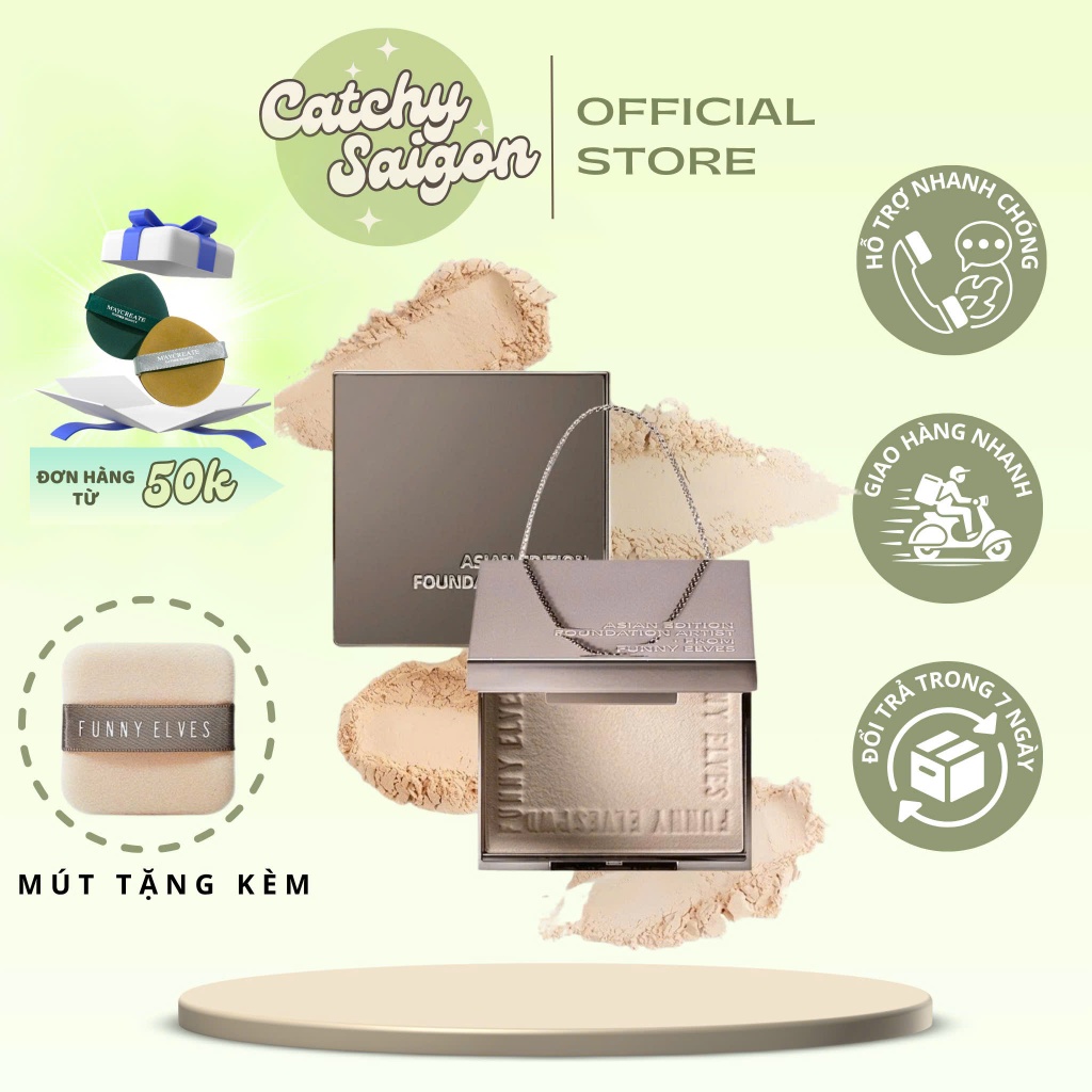 [FUNNY ELVES] (Minisize) Phấn Phủ Nén FUNNY ELVES Vân Sương, Soft Matte Pressed Powder, 3.5g
