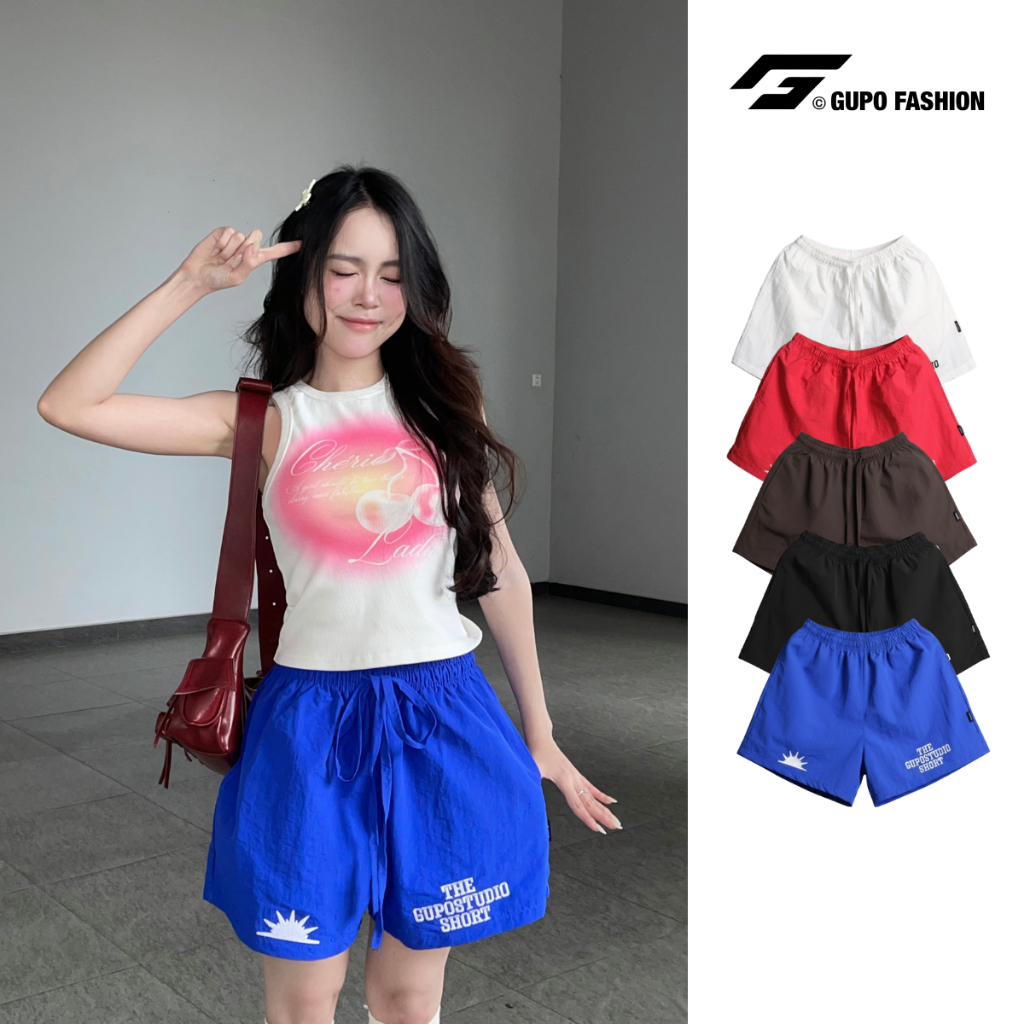 [BST TẾT] Quần Short Nam Nữ Vải Dù Cao Cấp Form Rộng Trên Gối GUPO - GS04P