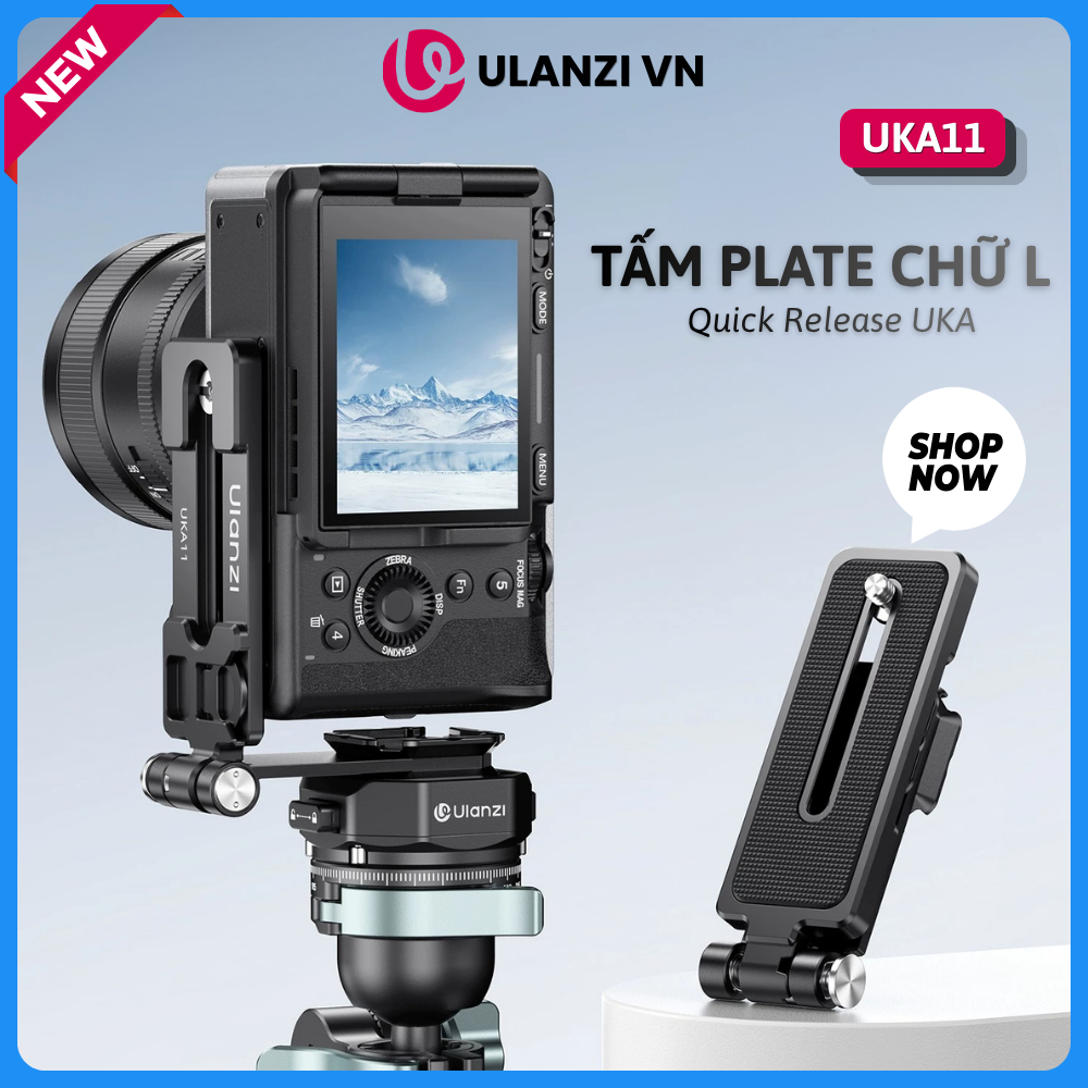 Ulanzi UKA11 - Tấm Plate Chữ L Quick Release Uka Cho Máy Ảnh, Chất Liệu Hợp Kim Nhôm - Hàng Chính Hã