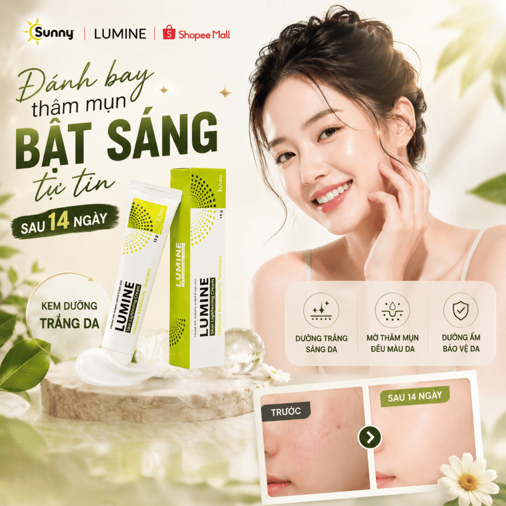 Kem Dưỡng Trắng Da LUMINE 15g, Kem Dưỡng Sáng Da Mờ Thâm Nám, Cấp Ẩm Căng Bóng, Đều Màu Da Mặt