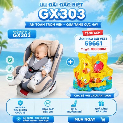 (Tặng áo phao Intex)Ghế ngồi ô tô cho bé xoay 360 độ, an toàn cho trẻ sơ sinh GX303 BBT GLOBAL
