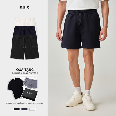 Quần Short Nam KRIK Form Classic Thiết Kế Dáng Ngắn Hiện Đại Dây Rút To Bản Tròn QS8166