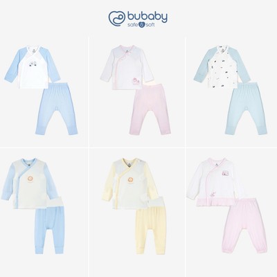 Bộ dài tay cài chéo sơ sinh Bubaby