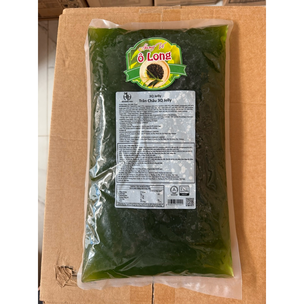 Trân châu ô long olong dai giòn, Trân châu 3Q Hoàng Hải topping trà sữa túi 2kg