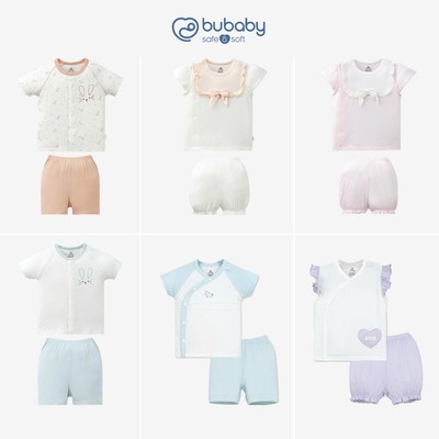 Bộ ngắn tay cài giữa Bubaby cho bé sơ sinh đến 1 tuổi
