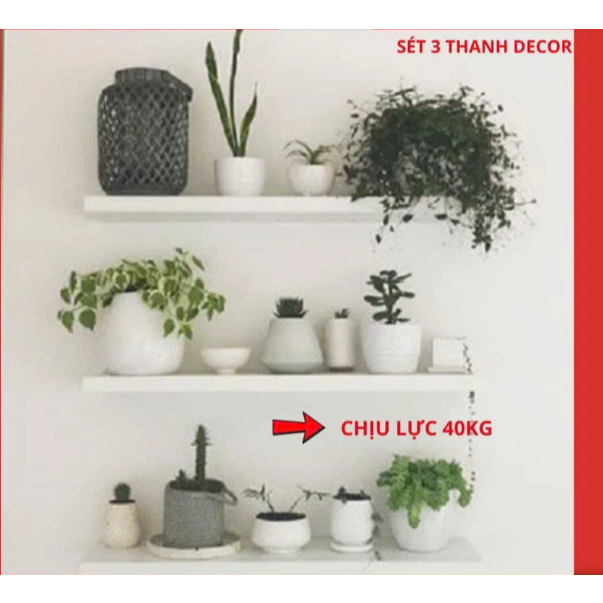 [FURNI HOME] Combo 3 Thanh Kệ Gỗ Treo Tường, Kệ Gỗ Thanh Ngang, Kết Cấu Giấu Chân, âm tường, Gỗ Lõi 