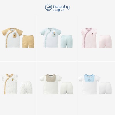 Bộ ngắn tay cài chéo Bubaby cho bé sơ sinh đến 9 tháng