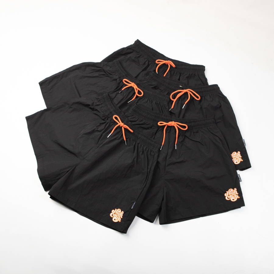 QUẦN SHORT BASIC HIGHCLUB vải dù lưng thun HIGHCLUB ĐEN/XÁM