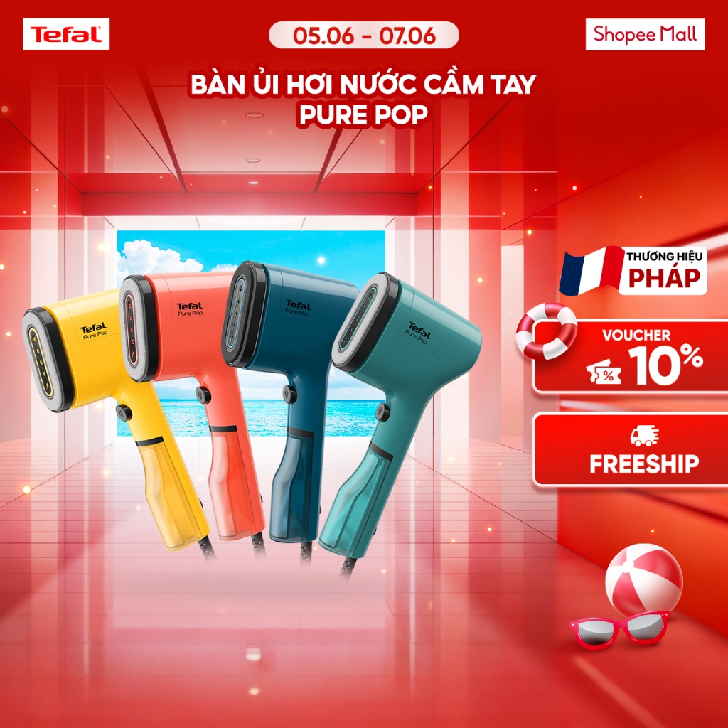 Bàn ủi hơi nước cầm tay Tefal Pure Pop - 1300W - 70ML