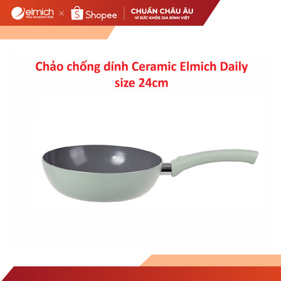 Chảo chống dính Ceramic CeraTitan Elmich Daily size 24cm