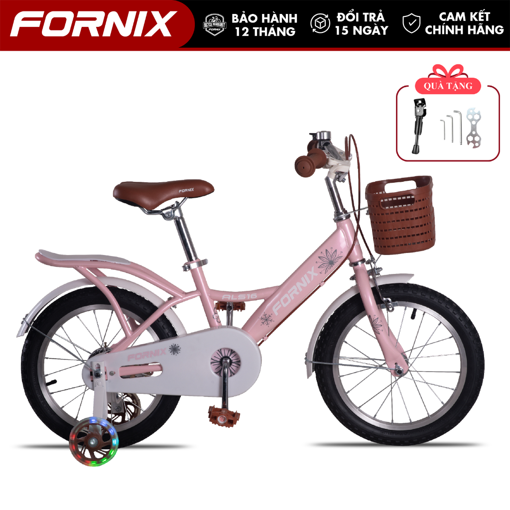 Xe Đạp Trẻ Em FORNIX ALS16 Dành Cho Bé Gái Khung Thép Vòng Bánh 16 Inch