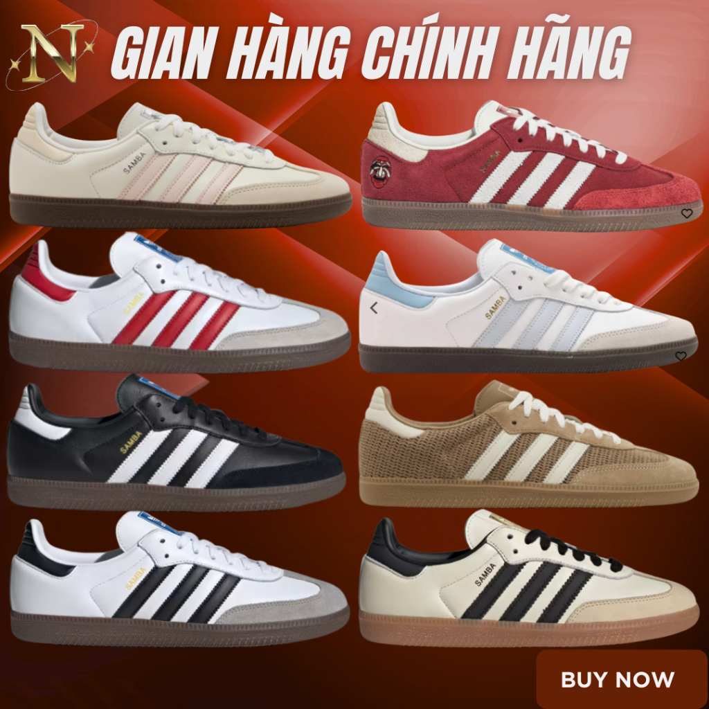 [𝙎𝘼𝙇𝙀 Chính Hãng] Giày Adidas Samba OG Maroon AUTHENTIC. Giày Sneaker Samba OG Basic Nam Nữ Đế Nâu