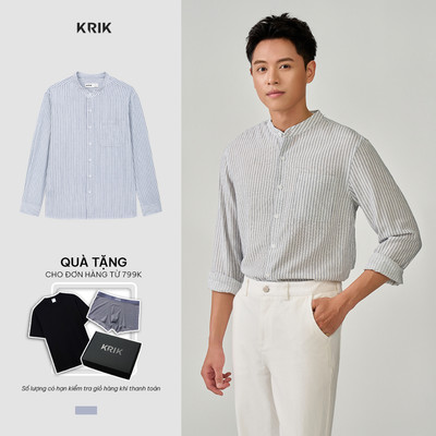 Áo Sơ Mi Nam KRIK Form Regular Chất Liệu Bền Đẹp Thiết Kế Sọc Dọc Nhỏ Trẻ Trung Năng Động  SD3294