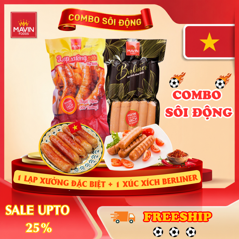 Combo Sôi Động: 1 Lạp Xưởng Đặc Biệt + 1 Xúc Xích Berliner