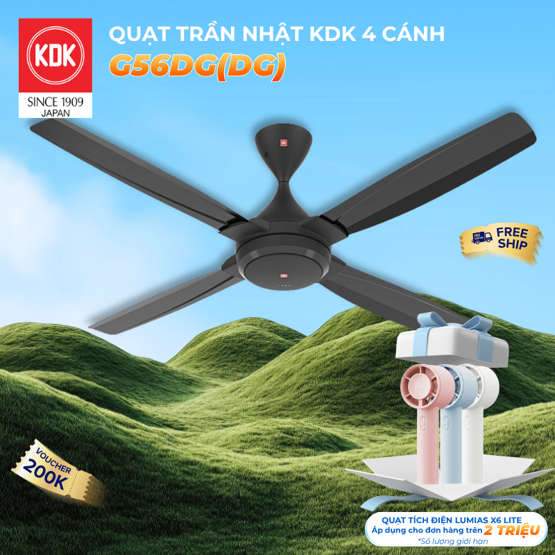 Quạt Trần KDK Nhật G56DG(DG) - Bảo Hành Chính Hãng KDK 24 Tháng
