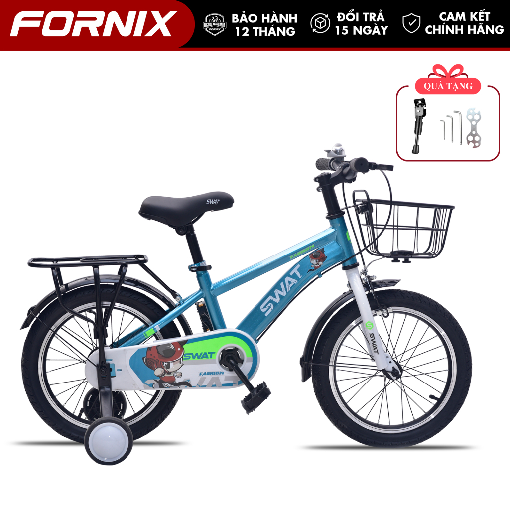 Xe Đạp Trẻ Em Swat FORNIX ZT16 Dành Cho Bé Trai Khung Thép Vòng Bánh 16 Inch