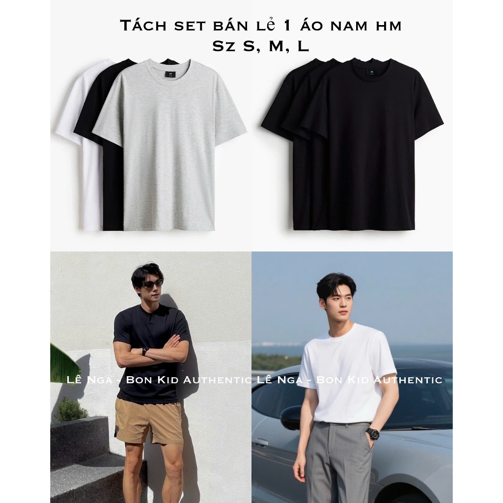 [TÁCH SET BÁN LẺ 1 CHIẾC] Áo phông áo thun nam sz S,M,L,XL săn sale HM JP/US (ĐỌC KỸ LƯU Ý Ạ)