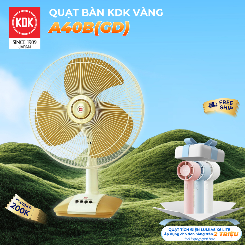 Quạt bàn Nhật 3 mức gió (50W) KDK  A40B - Bảo hành chính hãng 12 tháng