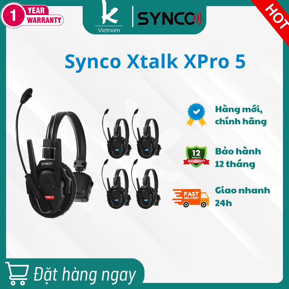 SYNCO XTALK XPRO 5 Wireless Intercom - Hàng chính hãng