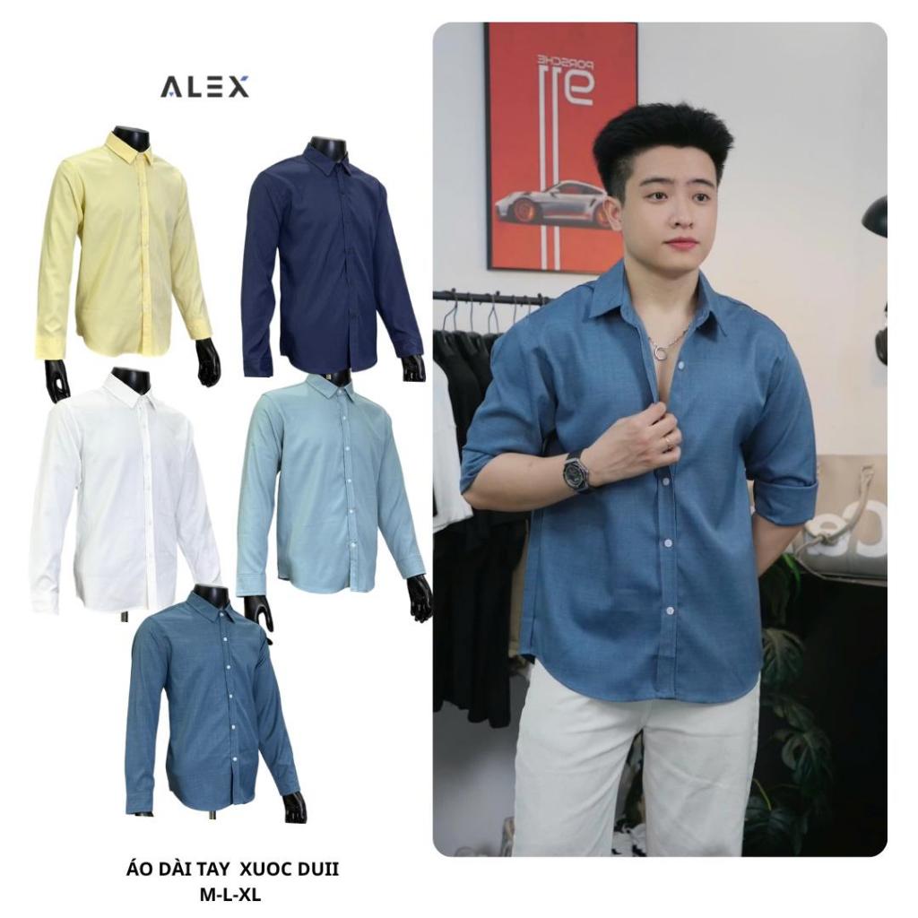 Áo Sơ Mi A37 - ALEXMAN Phiên Bản Premium Chất Liệu Đũi Xước Thoáng Mát Mềm Mịn Dày Dặn