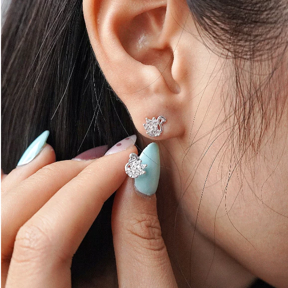 Bông tai bạc nữ S925 Thiên Nga Asimi Odette Swan KT36 5