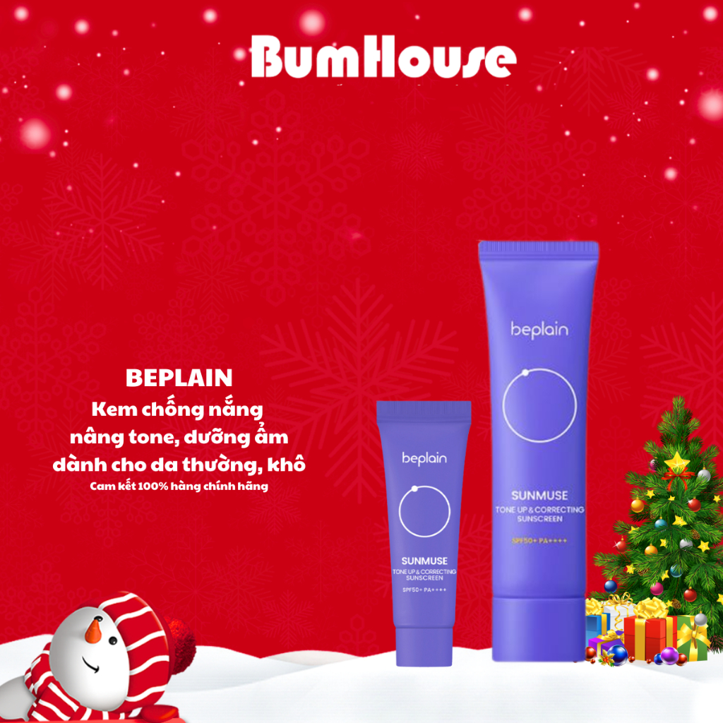 Kem chống nắng BEPLAIN Sunmuse lai Vật Lý & Hoá Học Nâng Tone & Hiệu chỉnh da SPF 50+ PA++++  50ML (