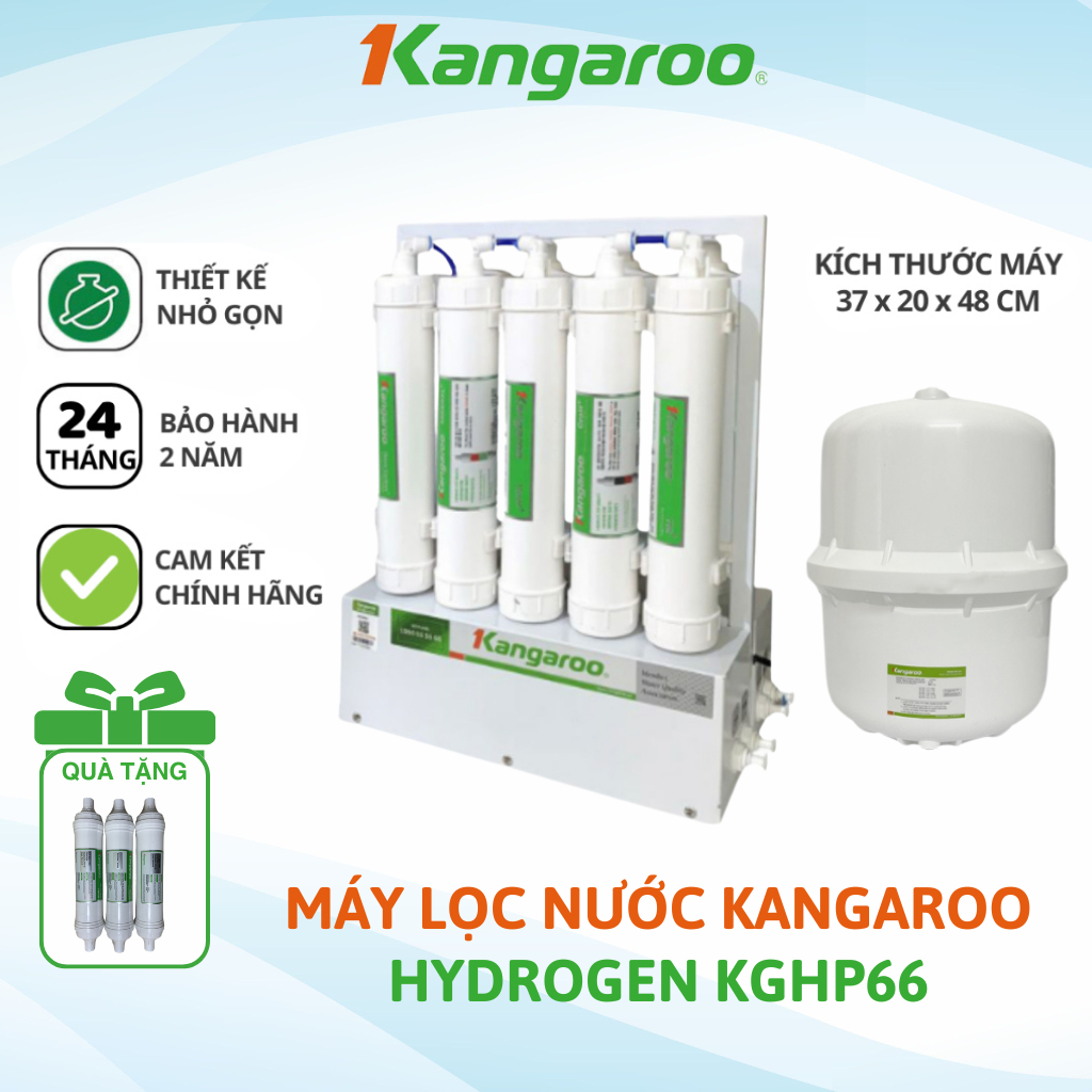 Máy Lọc Nước RO KGHP66 Hydrogen Kangaroo Chính Hãng 9 Lõi Lọc Bảo Hành 2 Năm Toàn Quốc Để Gầm Bếp