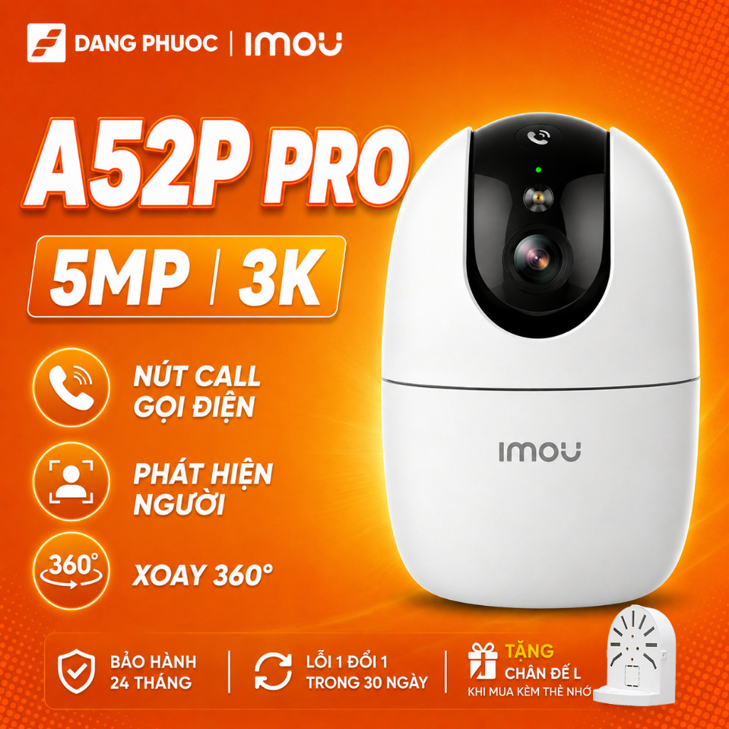 Camera IMOU Trong Nhà A52P 5MP 3K/ A32EP 3MP 2K/ C32EP 3MP Xoay 360 độ, Đàm thoại 2 chiều, Cảnh báo