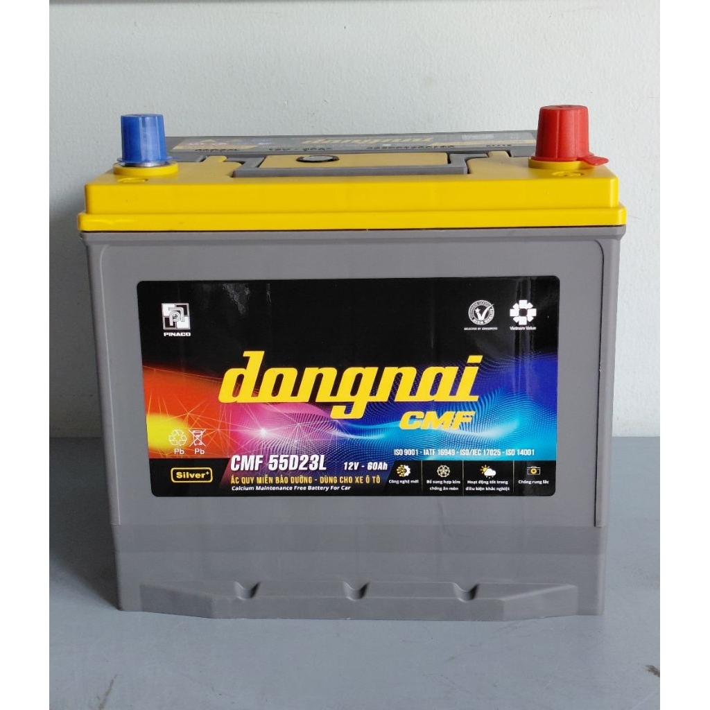 Bình ắc quy 12v miễn bảo dưỡng đồng nai CMF 55D23L (12V-60AH), dùng cho ô tô