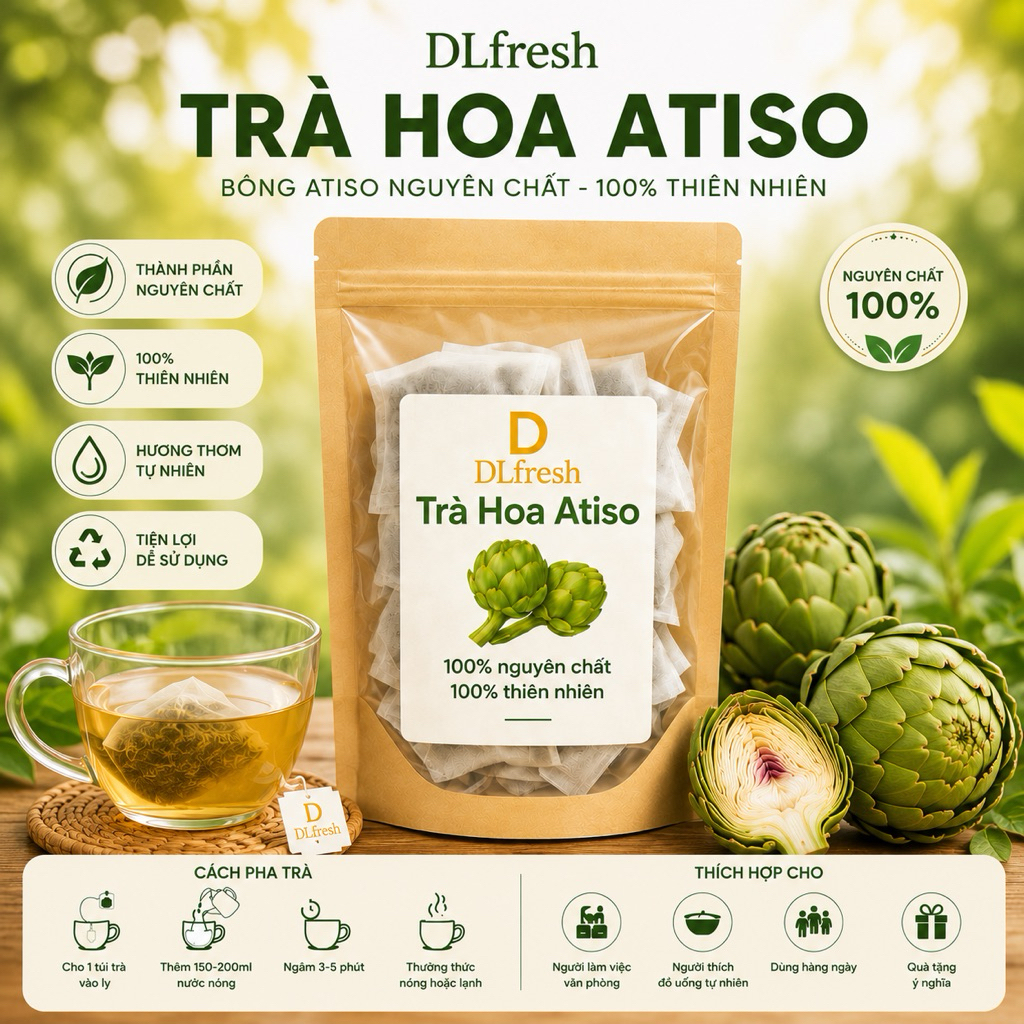 Trà Atiso Túi Lọc DLFresh - Trà Atiso Đà Lạt Thanh Mát, Dễ Uống