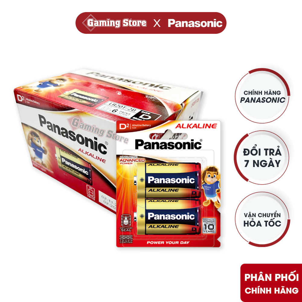 Pin Panasonic Alkaline LR20T / 2B (Pin Đại) - Hàng Chính Hãng Gaming Store