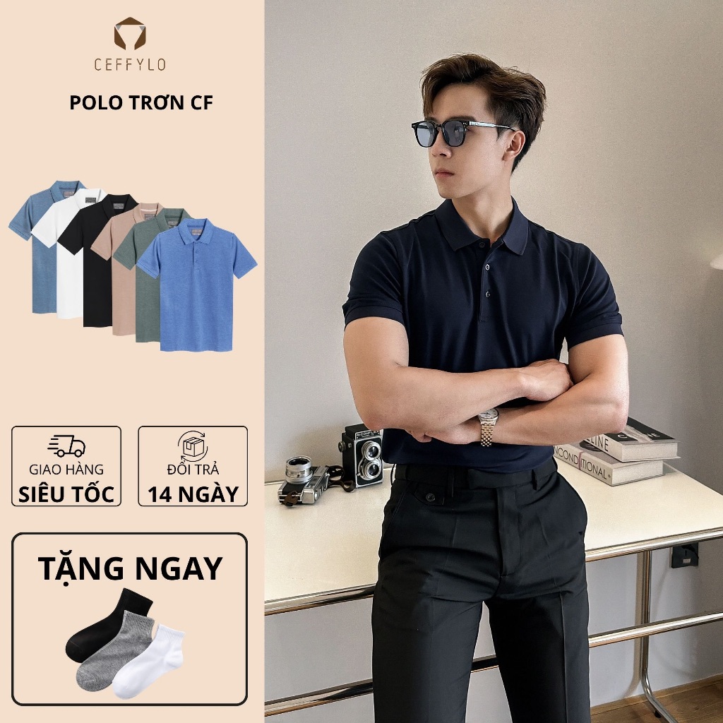 Áo Polo Trắng Trơn Basic vải cotton mềm mịn CEFFYLO