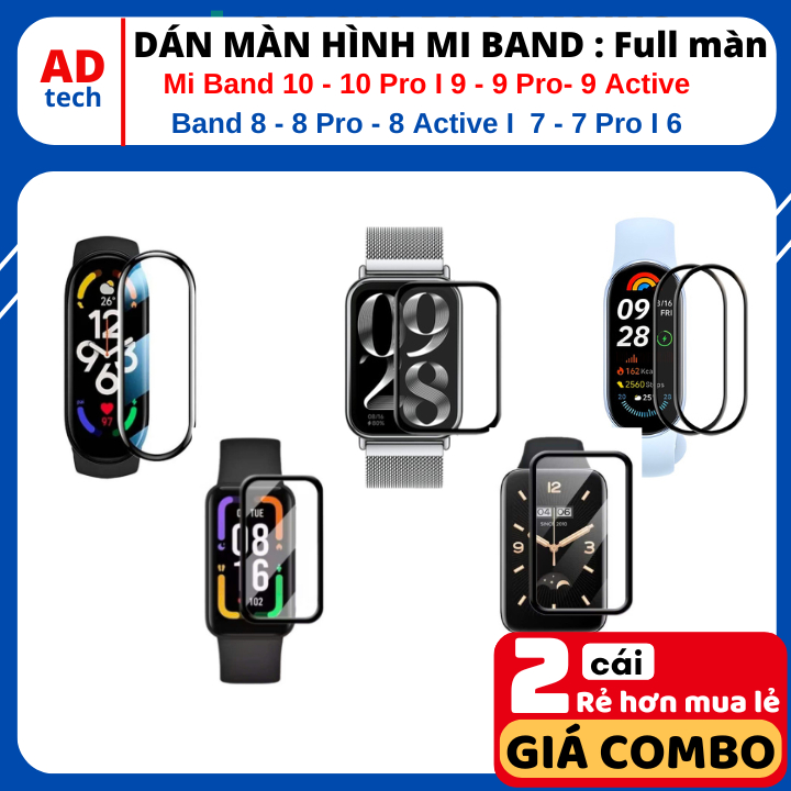 Dán màn hình Xiaomi Mi band Miband 10 pro 10 9 9 Pro 9 Active Mi band 8 8 Pro 8 Active Mi band 7 7 p