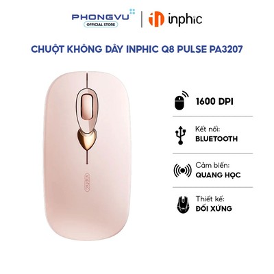 Chuột không dây Inphic Q8 Pulse PA3207 (Hồng) - Bảo hành 12 tháng