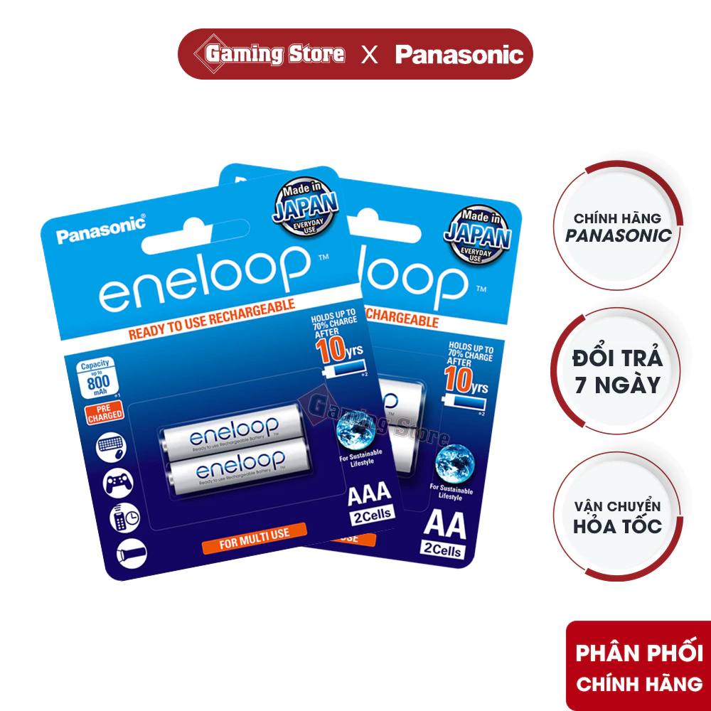 Pin Sạc Panasonic Eneloop AA / AAA - Hàng Chính Hãng Gaming Store