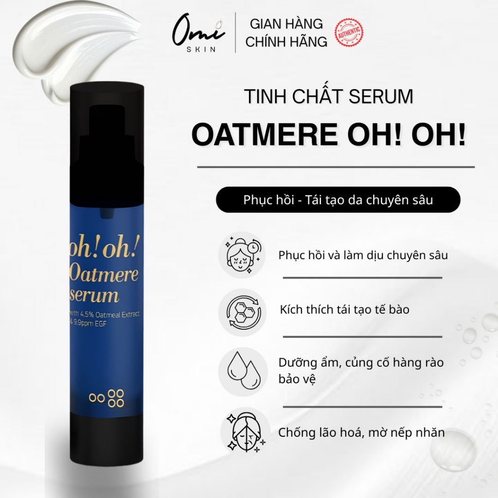 [CHÍNH HÃNG] Tinh Chất Tế Bào Gốc Oh Oh, Tái Tạo Da Oh Oh Oatmere Serum (Oat Extract & 9,9ppm EGF)