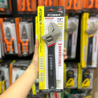 Mỏ lết 12'' 300mm [HÀNG CHÍNH HÃNG] R'DEER thép CRV cứng cáp, tay cầm bọc dạ chống trượt cao cấp