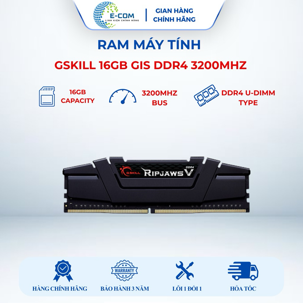 [SP FULL VAT] Ram GSKILL 16GB 3200Mhz DDR4 GIS - CÓ TẢN