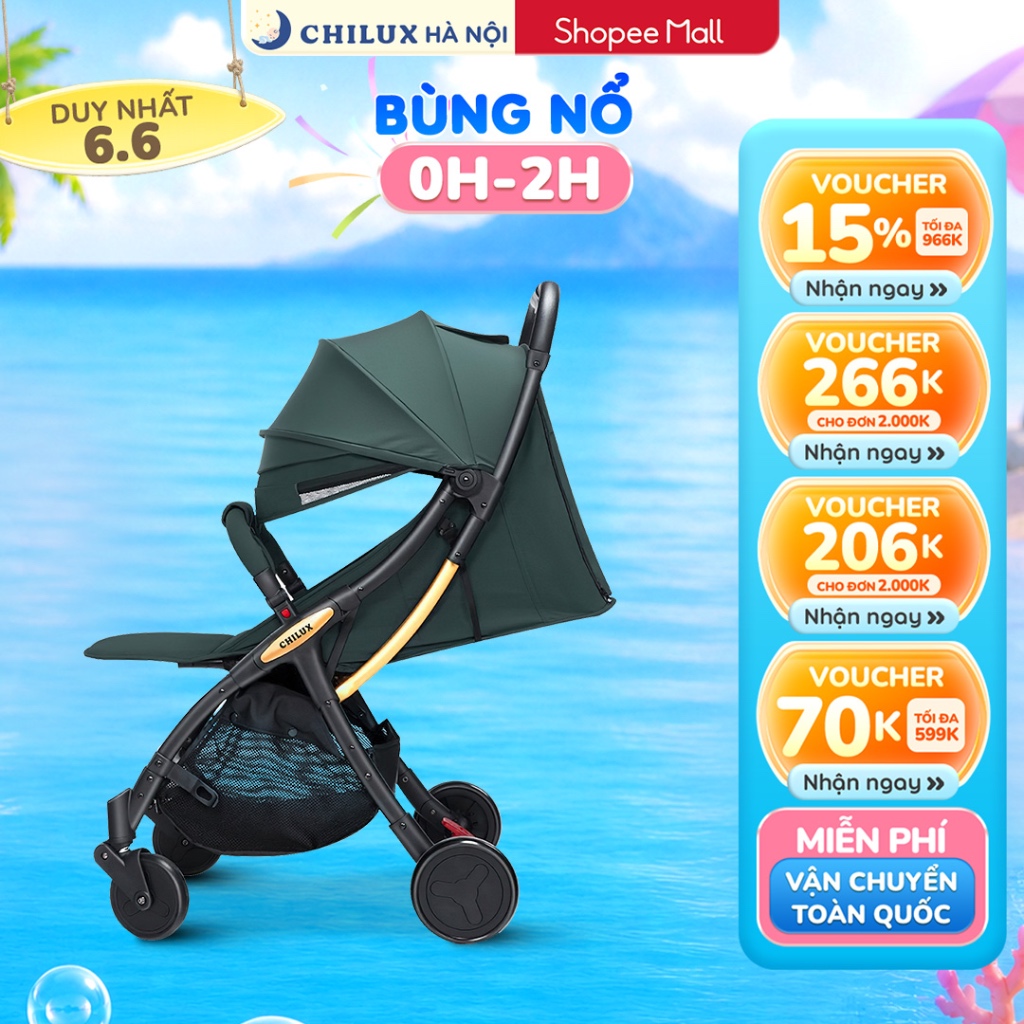 Xe đẩy gấp gọn cho bé Chilux D23 - Giảm rung lắc tối đa, gấp gọn tiện lợi