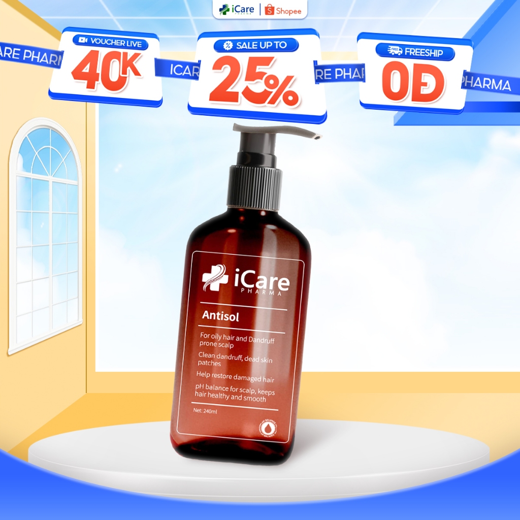 Dầu Gội Sạch Gàu Chiết Xuất Dược Liệu Antisol | Thương Hiệu iCare Pharma