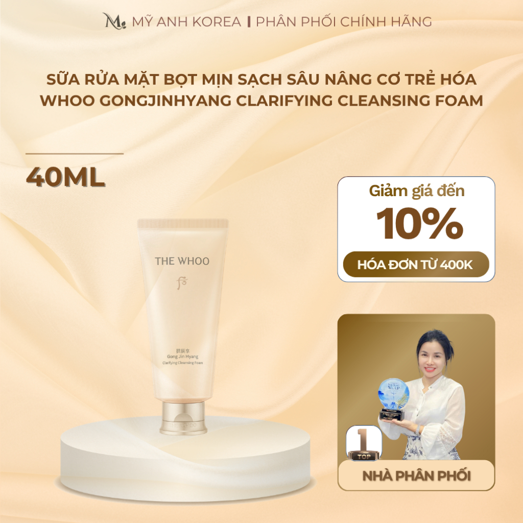 The Whoo Sữa Rửa Mặt Bọt Mịn Sạch Sâu Và Dưỡng Ẩm Gongjinhyang Hydrating Cleansing Foam 40ML
